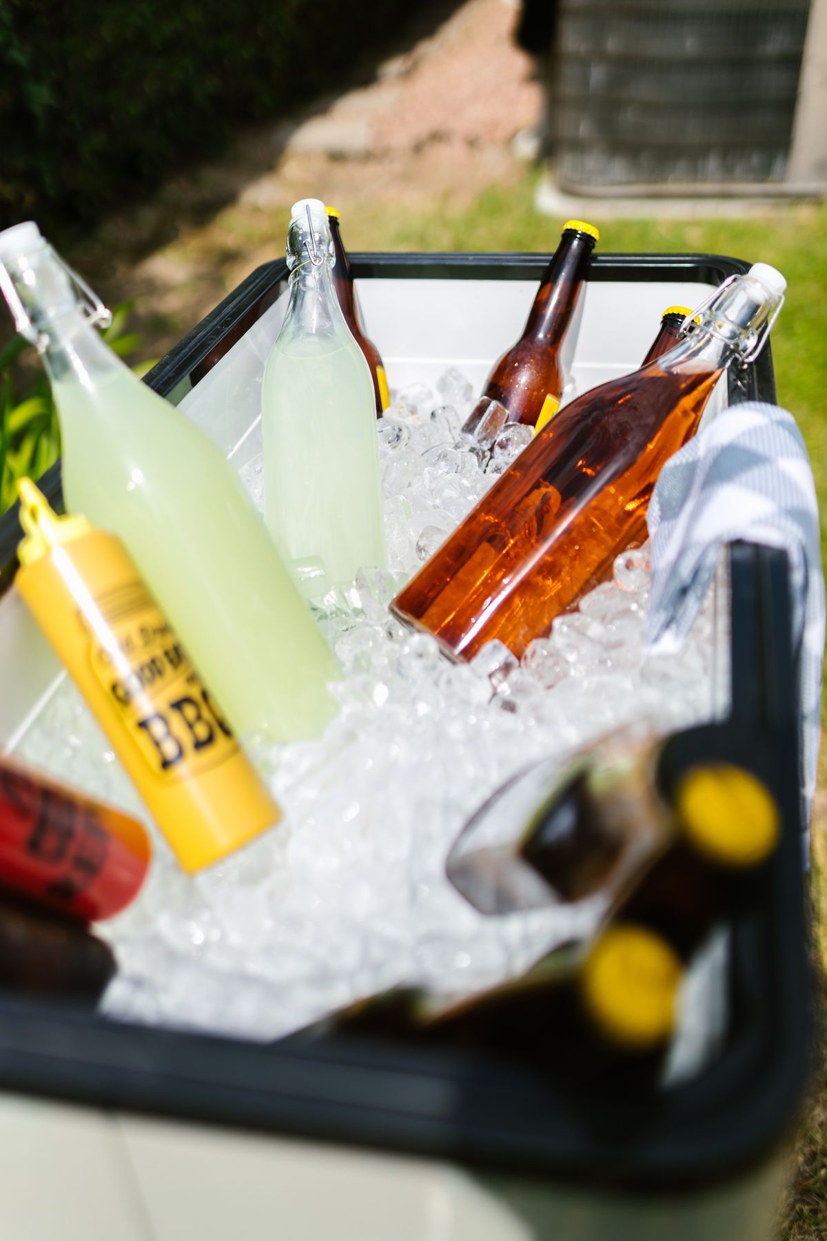 Chilled beverages in a cooler